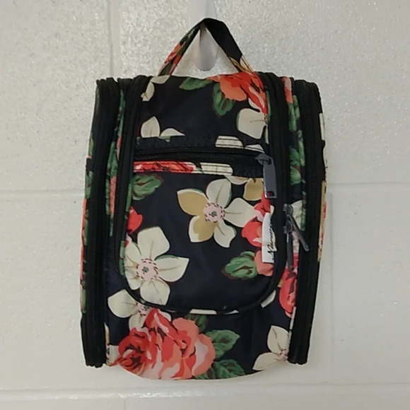 Narwey/Hanging/ Travel Cosmetic Toiletry Bag/Rose Print/New - Picture 1 of 16